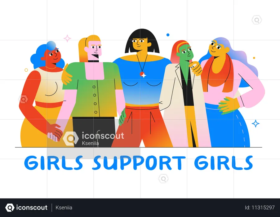 Girls Support Girls  Illustration