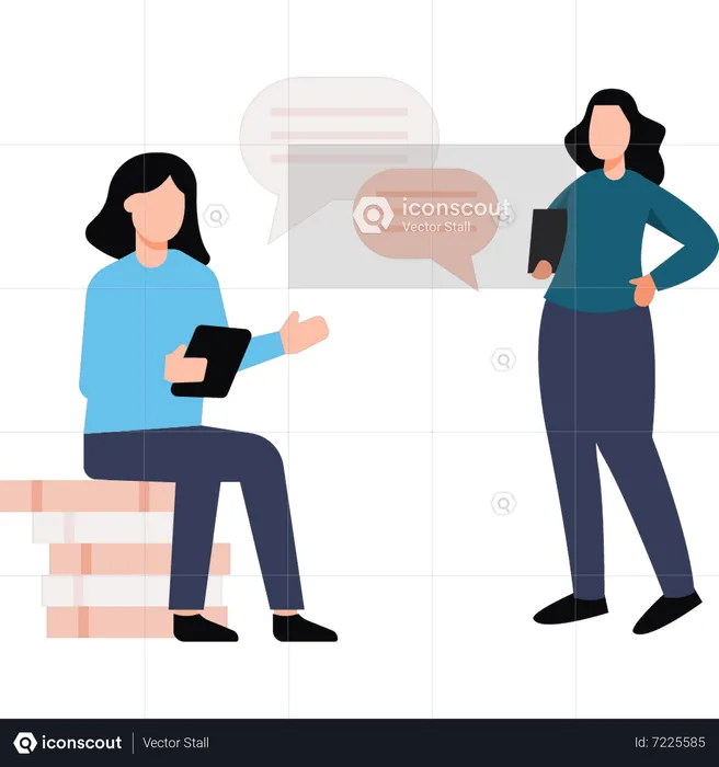 Girls talking about business  Illustration
