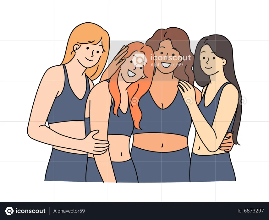 Girls together  Illustration