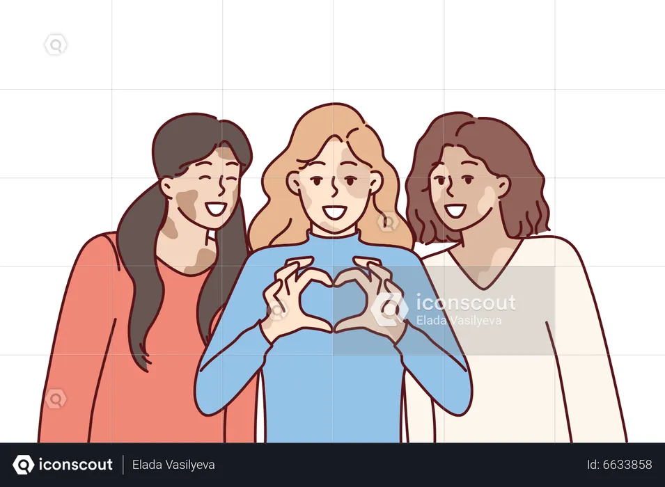 Girls with self love  Illustration