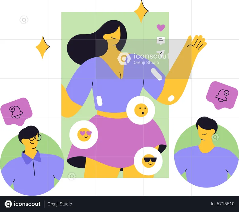 Give notification to audience  Illustration