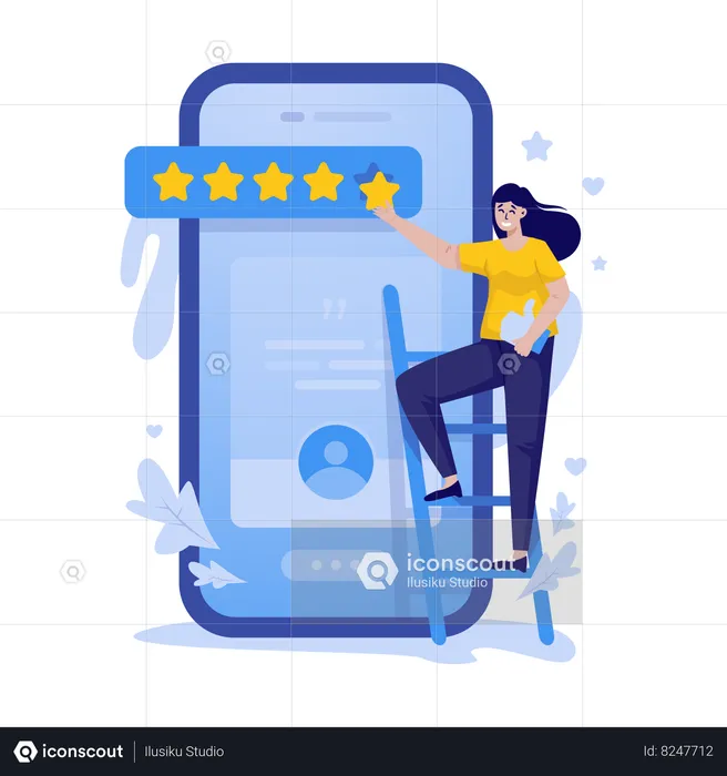 Giving a 5-star rating  Illustration
