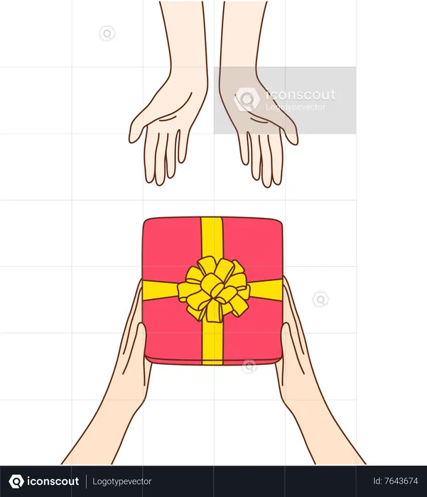 Giving gift box  Illustration