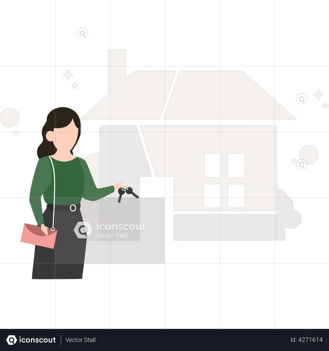 Giving house key  Illustration