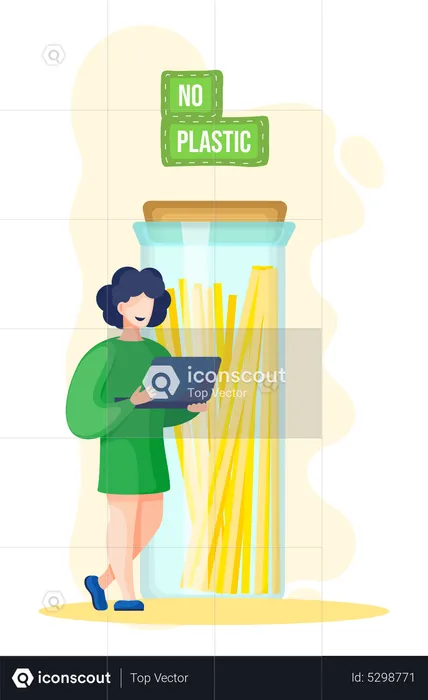 Glass container with pasta  Illustration