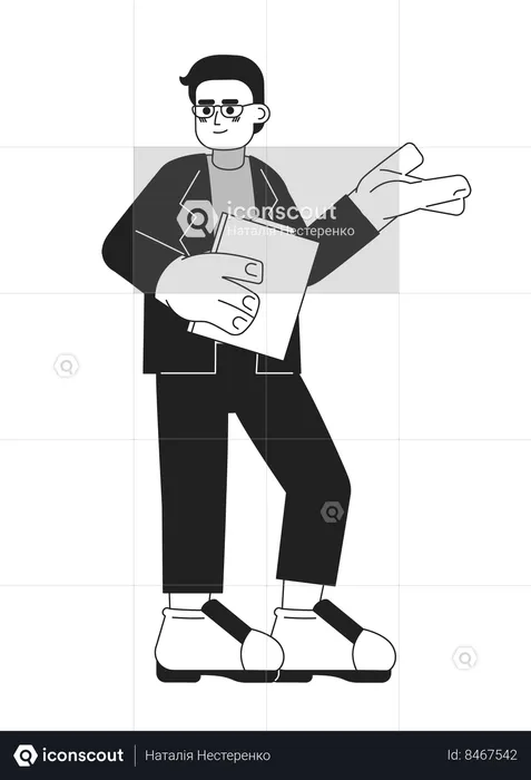 Glasses male lawyer business casual  Illustration