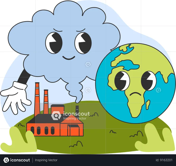 Global air pollution  Illustration