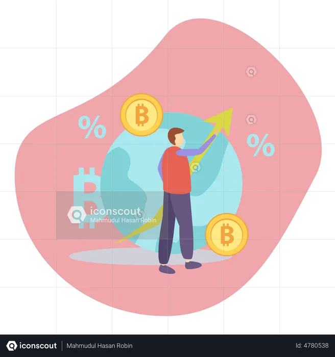 Global Bitcoin  Illustration