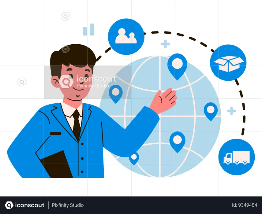 Global Business Operations and Connectivity  Illustration