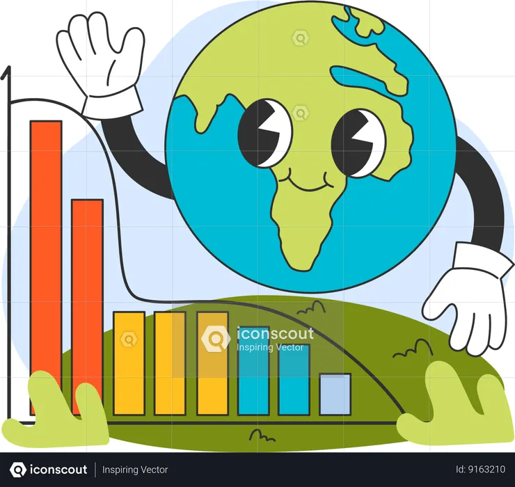 Global climate doing down  Illustration