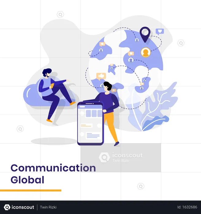 Global communication  Illustration