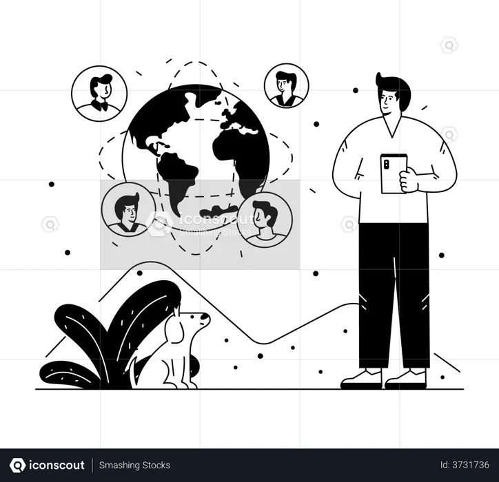 Global Communication Network  Illustration
