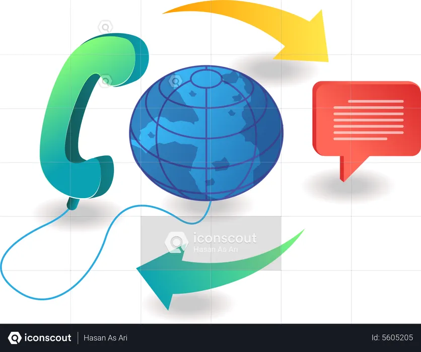 Global communication service  Illustration