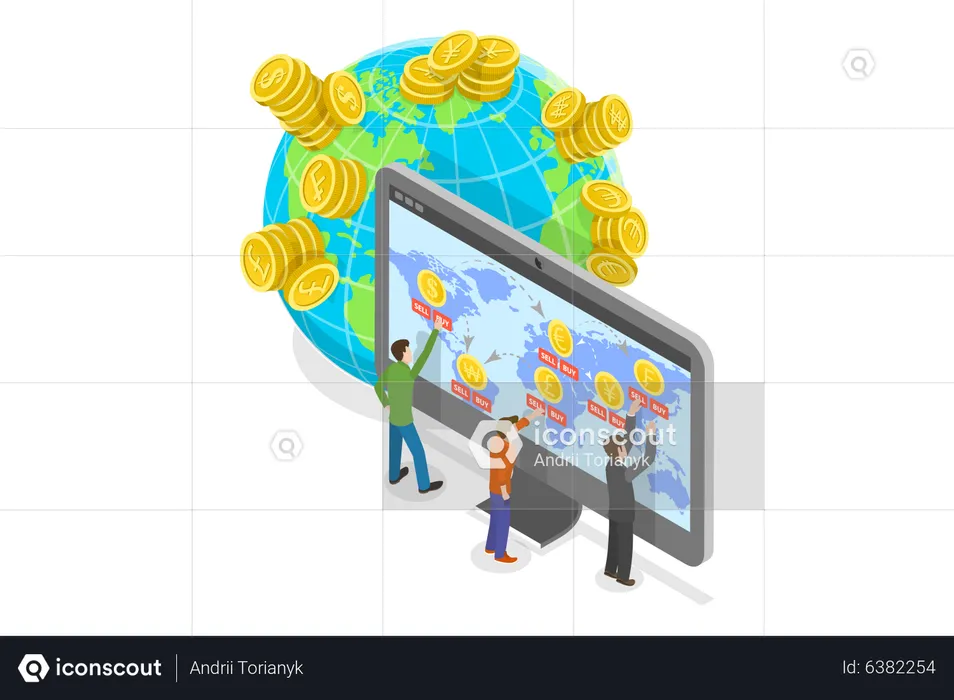 Global Currency Exchange  Illustration