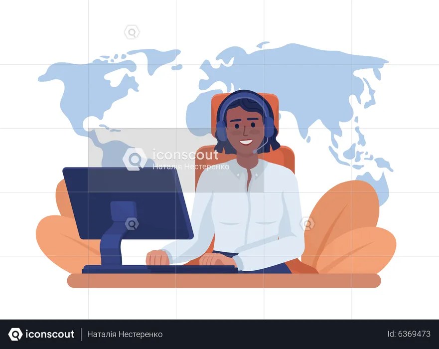 Global customer service  Illustration