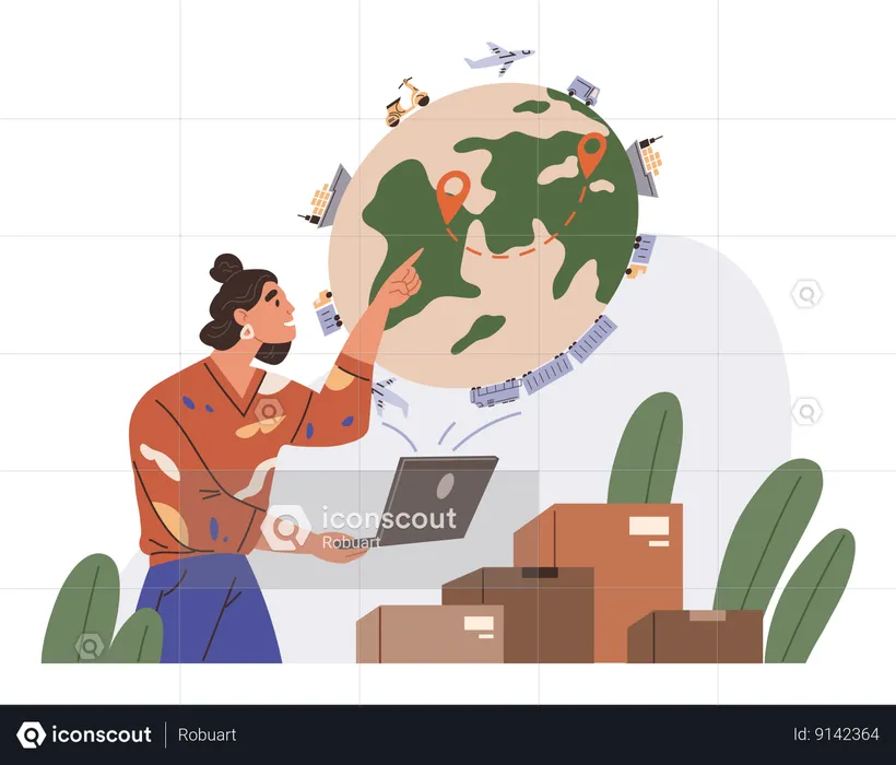Global delivery export  Illustration