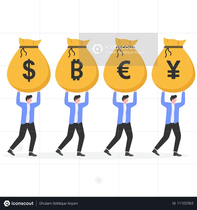 Global financial economy development and money investment saving  Illustration