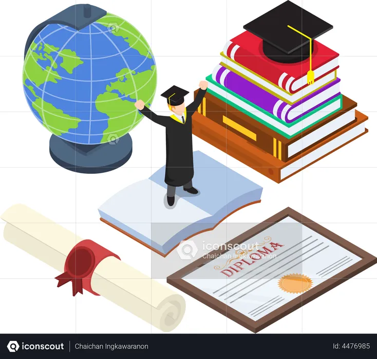 Global graduation  Illustration