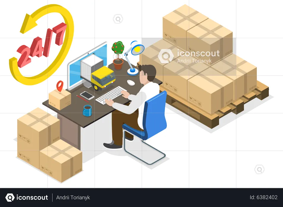 Global Logistic Distribution Service  Illustration