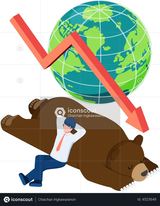 Global market crash  Illustration