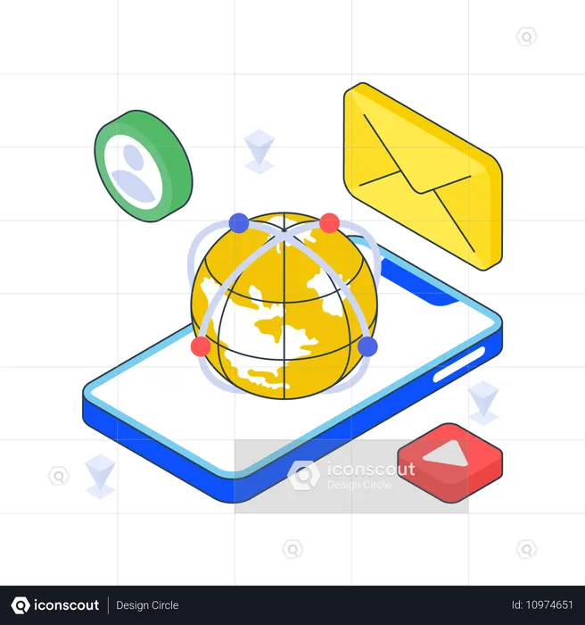 Global Media Network abd mobile  Illustration