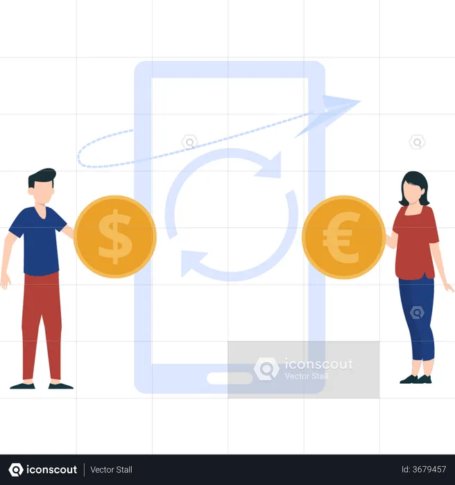 Global money transfer  Illustration