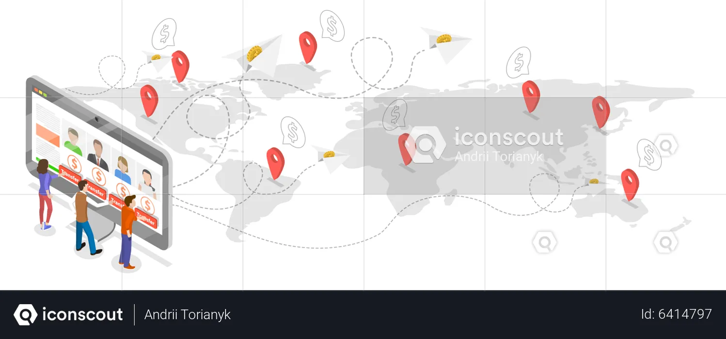 Global Money Transfer  Illustration