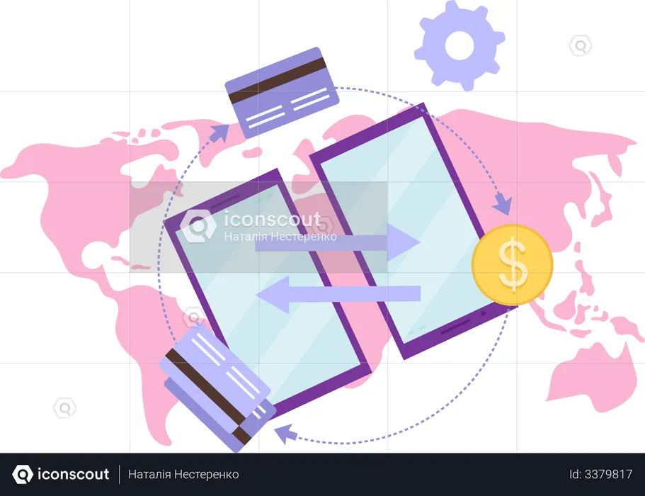 Global payment system  Illustration