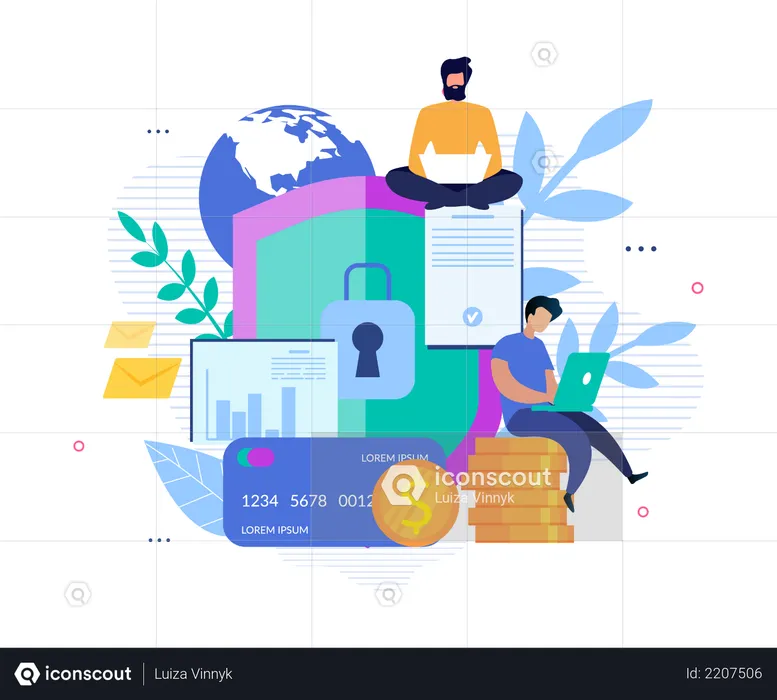 Global Security for Account and Online Banking  Illustration