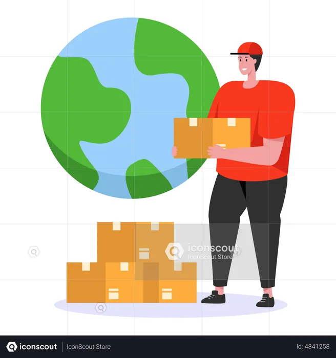 Global shipment service  Illustration