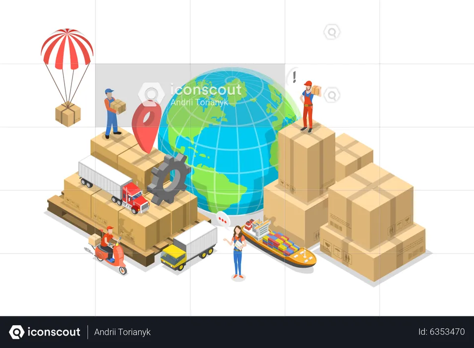 Global Shipping  Illustration
