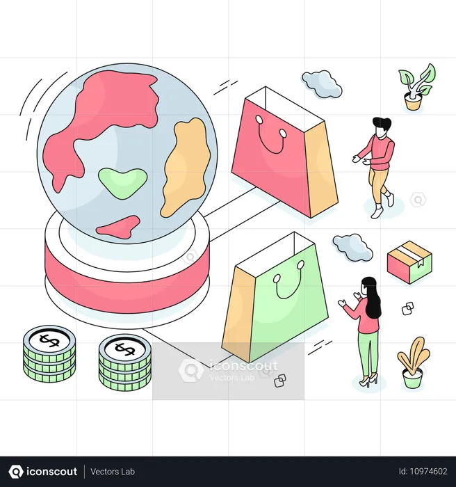 Global Shopping  Illustration