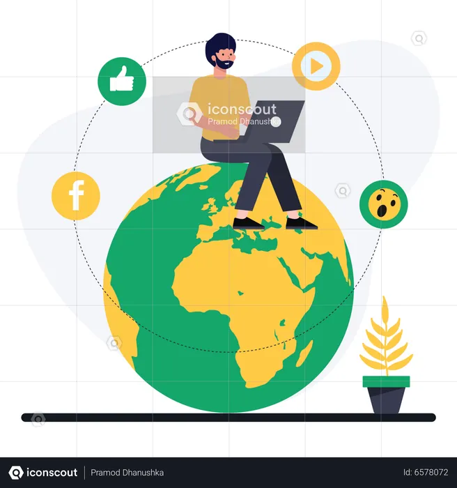 Global social network  Illustration