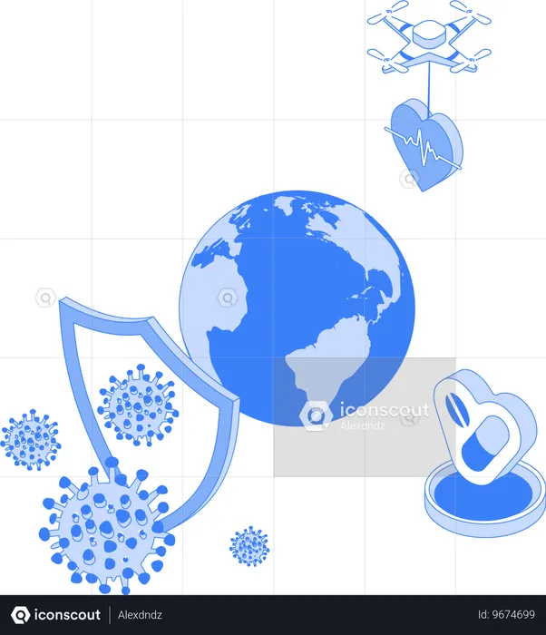 Global virus and pandemic  Illustration