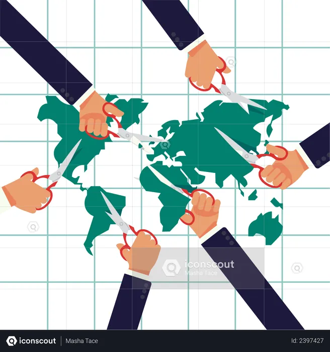 Global wealth and sphere of influence redistribution  Illustration