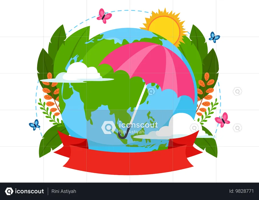 Globale Erwärmung auf dem Planeten Erde  Illustration