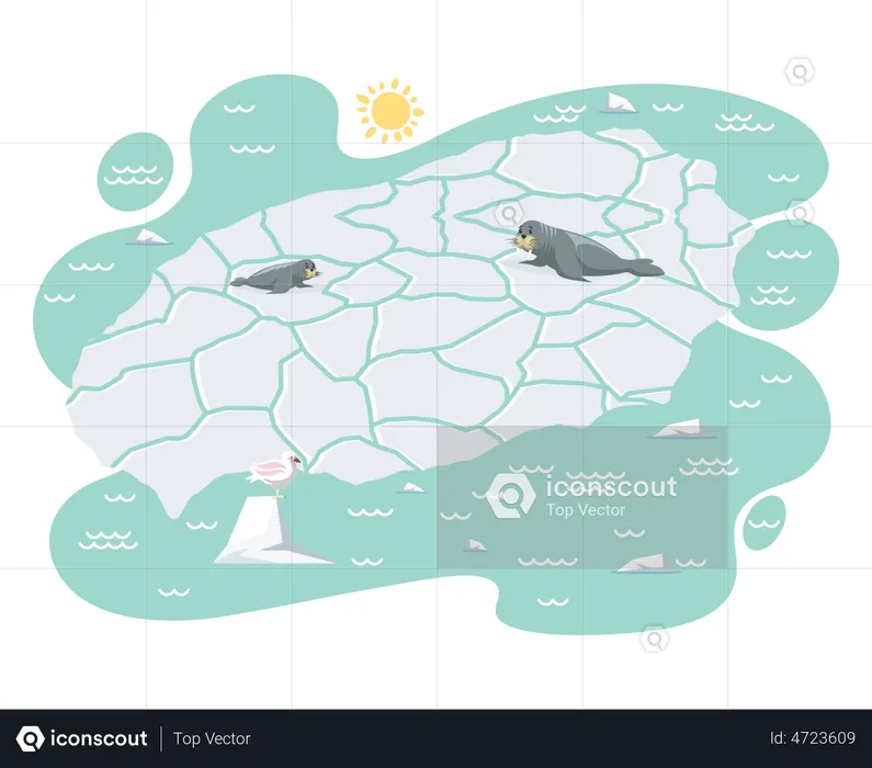 Auswirkungen der globalen Erwärmung auf die Erwärmung  Illustration