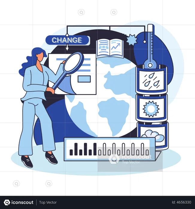 Globale Erwärmung ökologische Probleme  Illustration