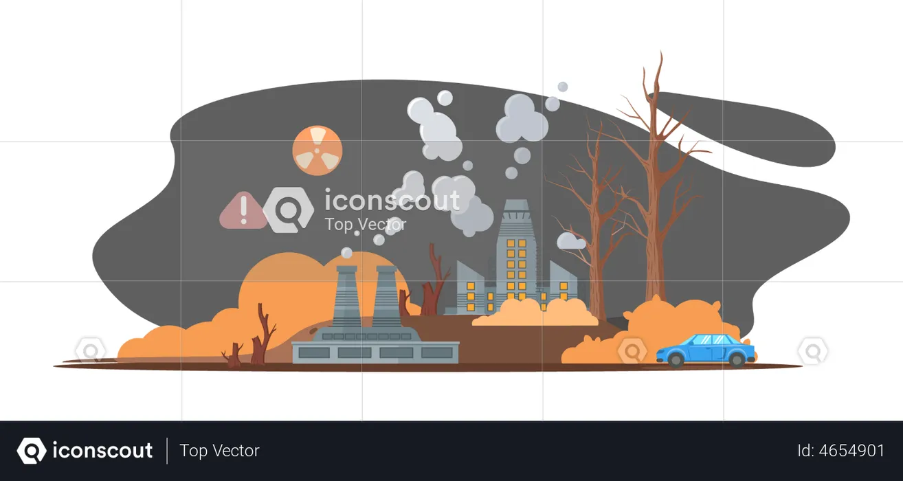 Globale Erwärmung durch Großindustrie  Illustration