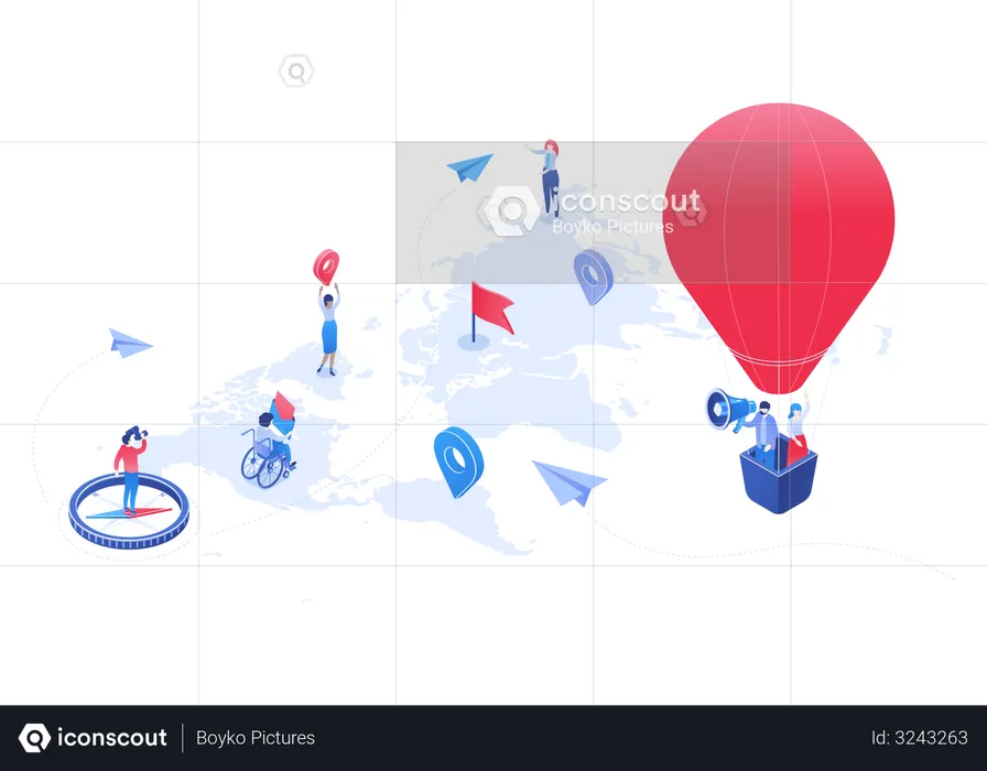 Globales Geschäft  Illustration