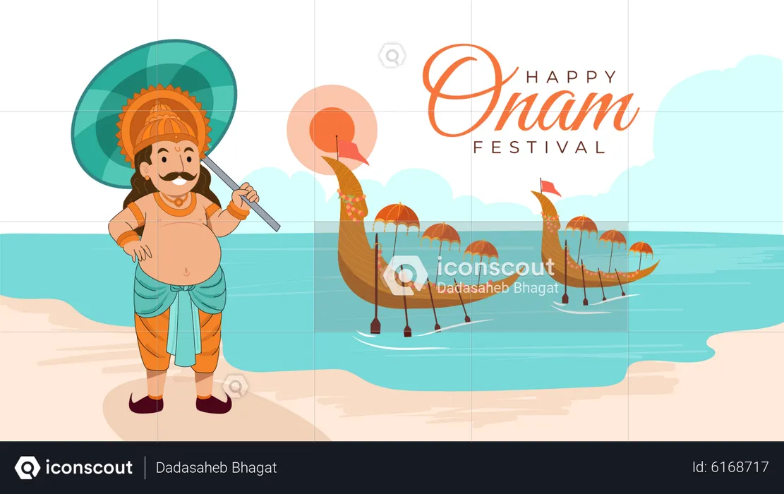 Fröhliches Onam  Illustration