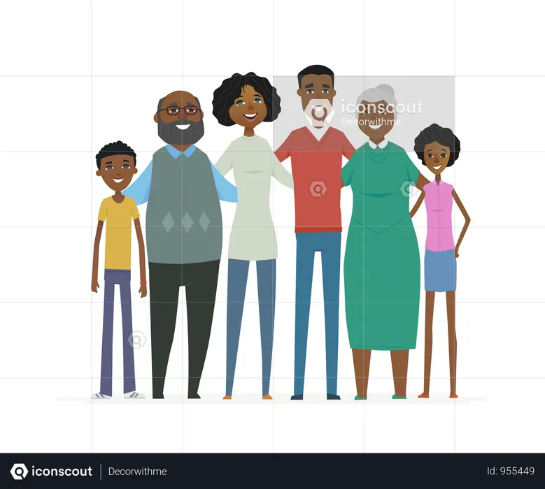 Glückliche afrikanische Familie  Illustration