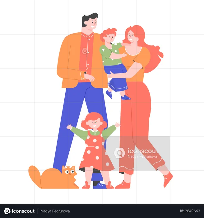 Glückliche Familie  Illustration