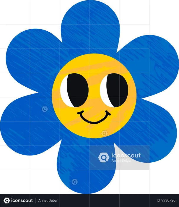 Fröhliches Blumen-Emoji  Illustration