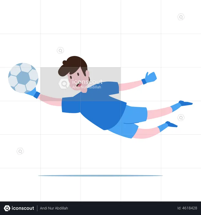 Goalkeeper catch the ball  Illustration