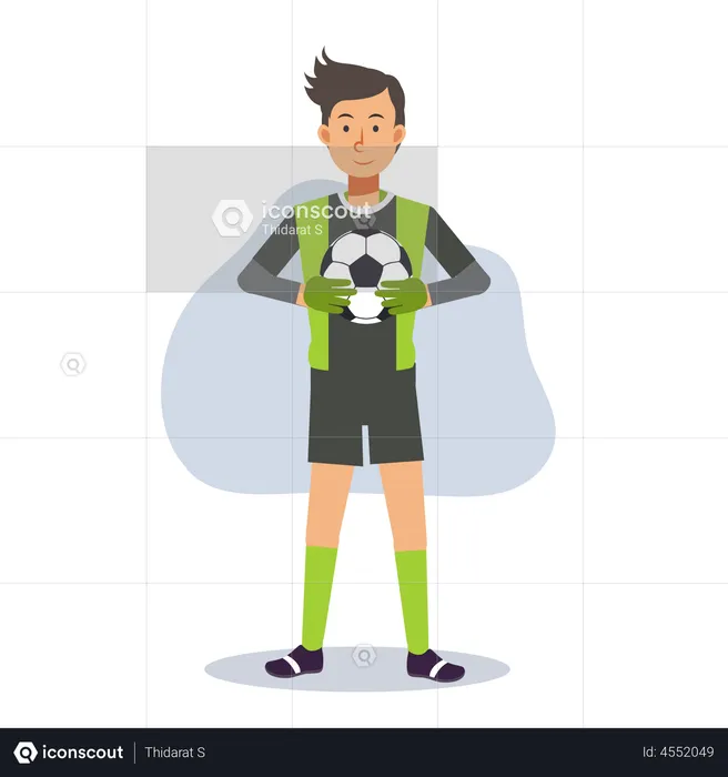 Goalkeeper holding ball  Illustration