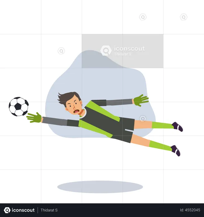Goalkeeper saving goal  Illustration