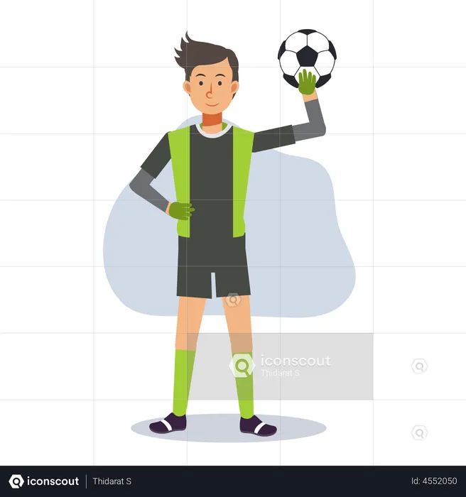 Goalkeeper with ball  Illustration