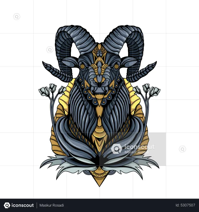 Goat Ornament  Illustration