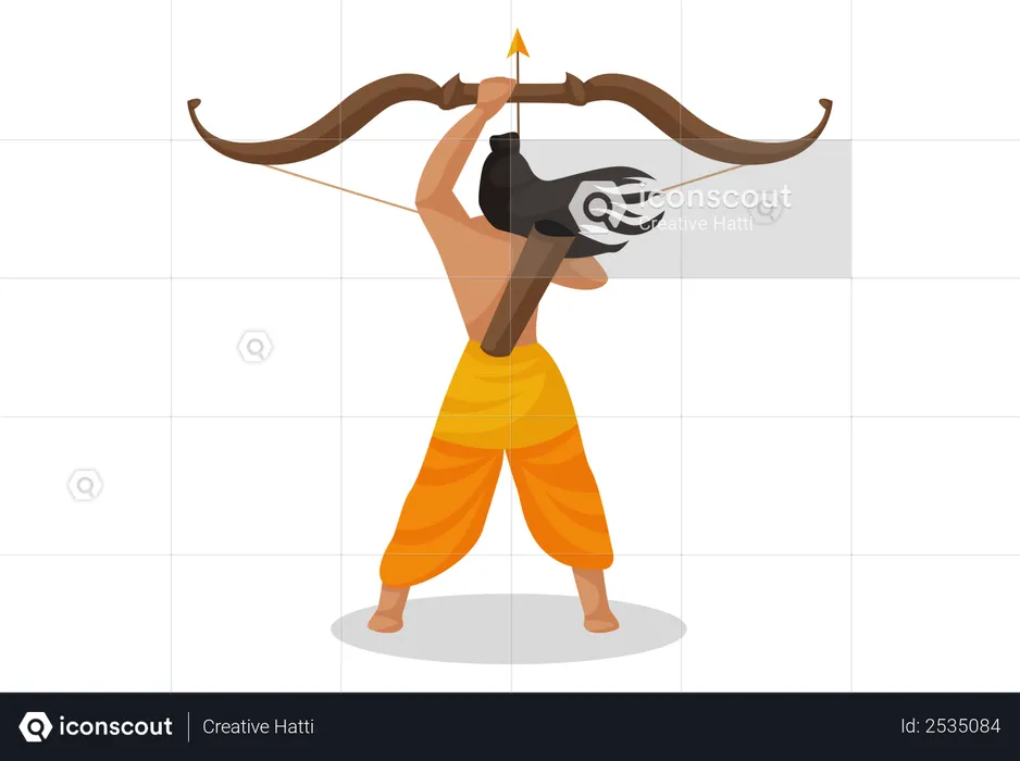 God Ram preparing for fight  Illustration